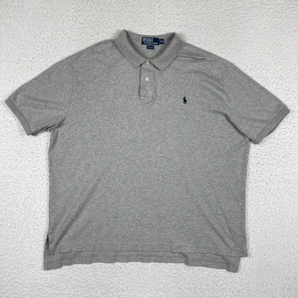 Polo Ralph Lauren Polo Shirt Mens XXL Gray Cotton Short Sleeve Pony Logo Classic
